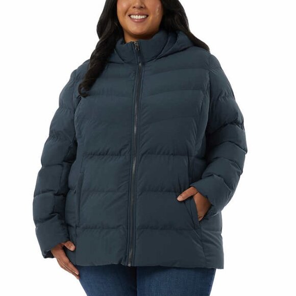 32 Degrees Jackets & Blazers - 32 Degrees Women's Winter Tech Jacket Iron Blue Lightweight Fleece Lined Pockets